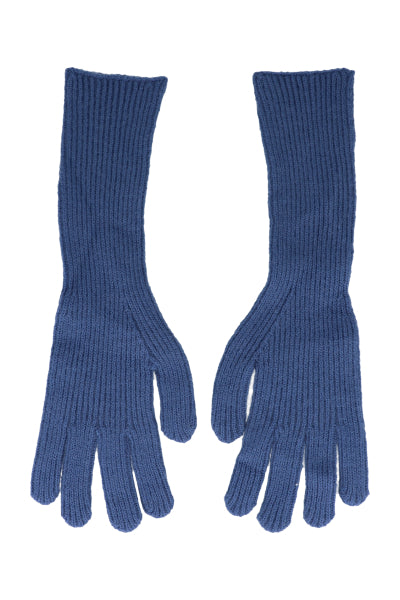 Guantes largos tejido ancho AZUL