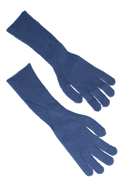 Guantes largos tejido ancho AZUL