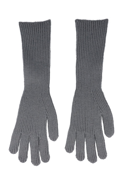 Guantes largos tejido ancho GRIS