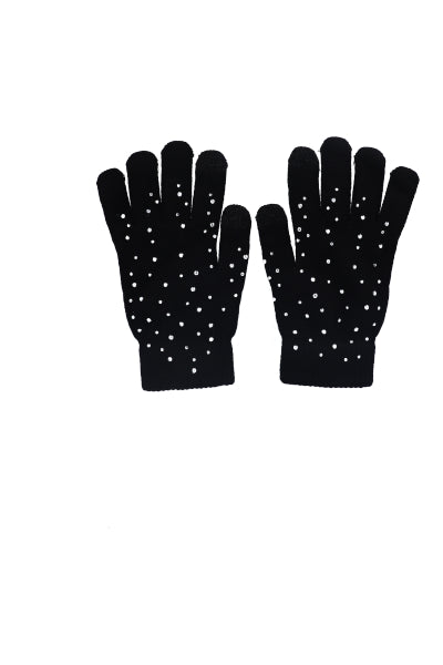 Guantes tejidos brillos NEGRO