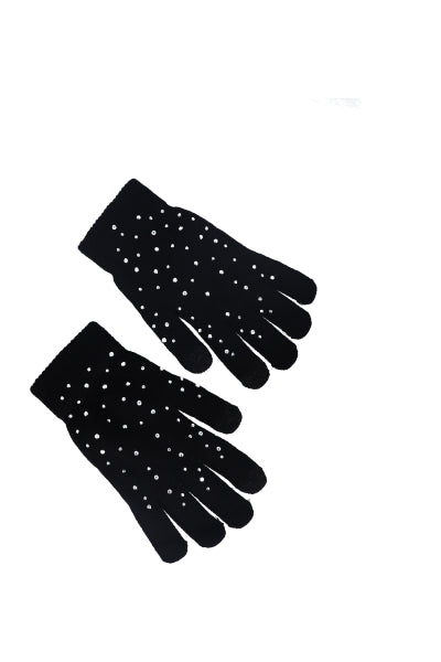 Guantes tejidos brillos NEGRO