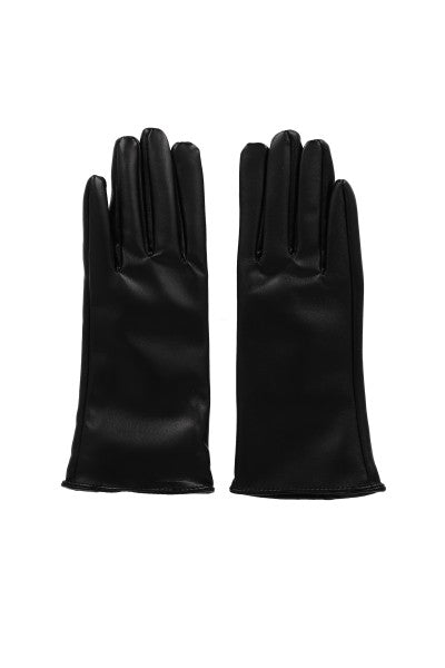 Guantes efecto piel cremallera NEGRO