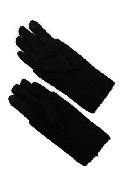 Guantes textura durazno NEGRO