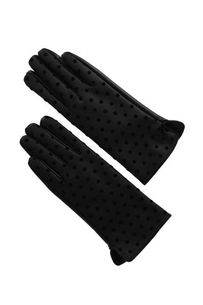 Guantes efecto piel puntos NEGRO