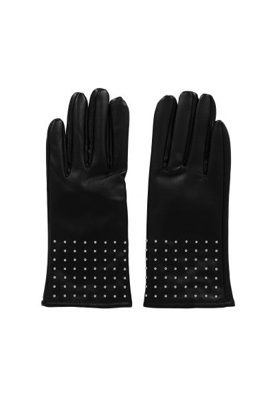 Guantes efecto piel estoperoles NEGRO