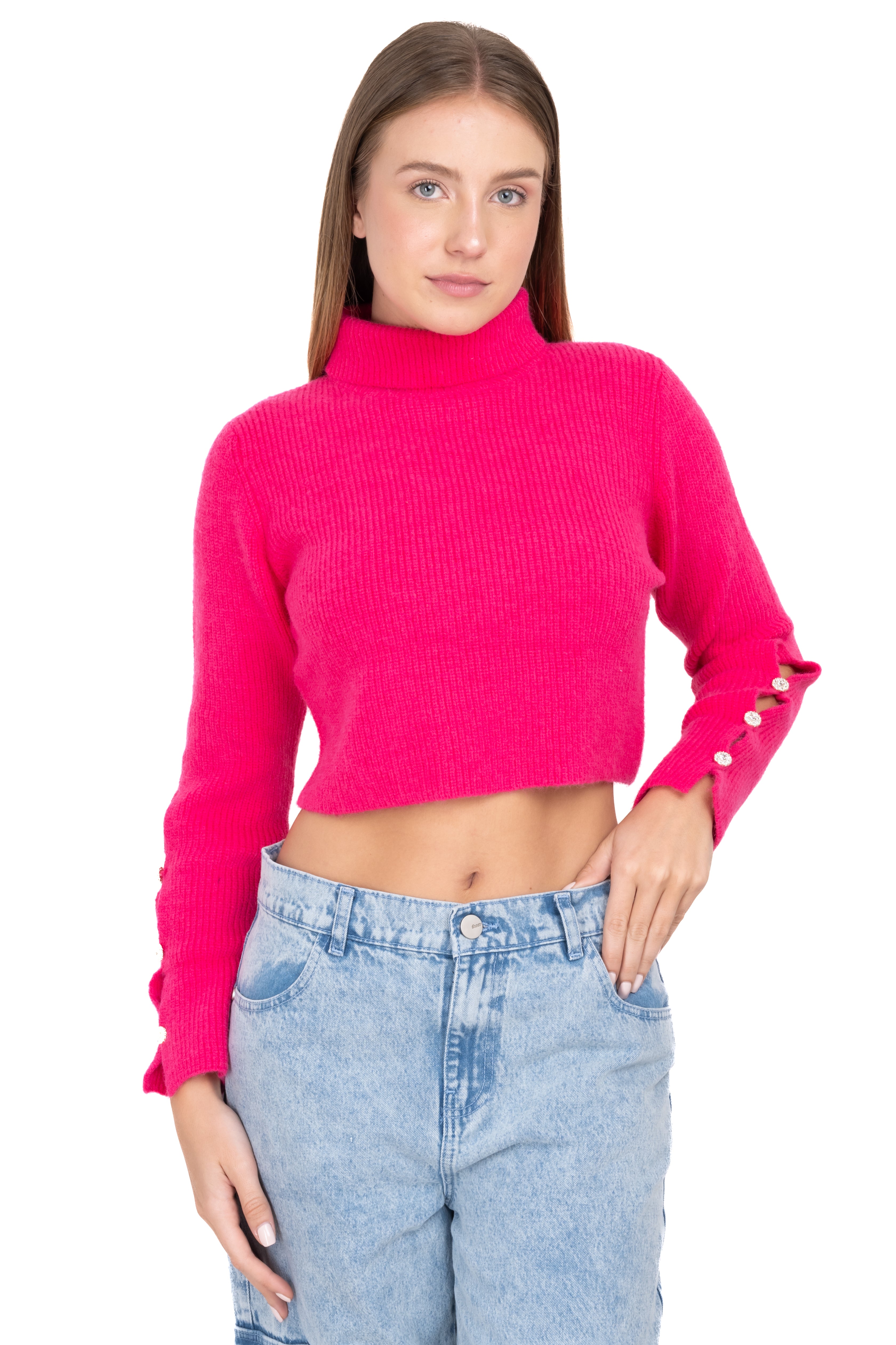 High neck localed sweater Fiusha