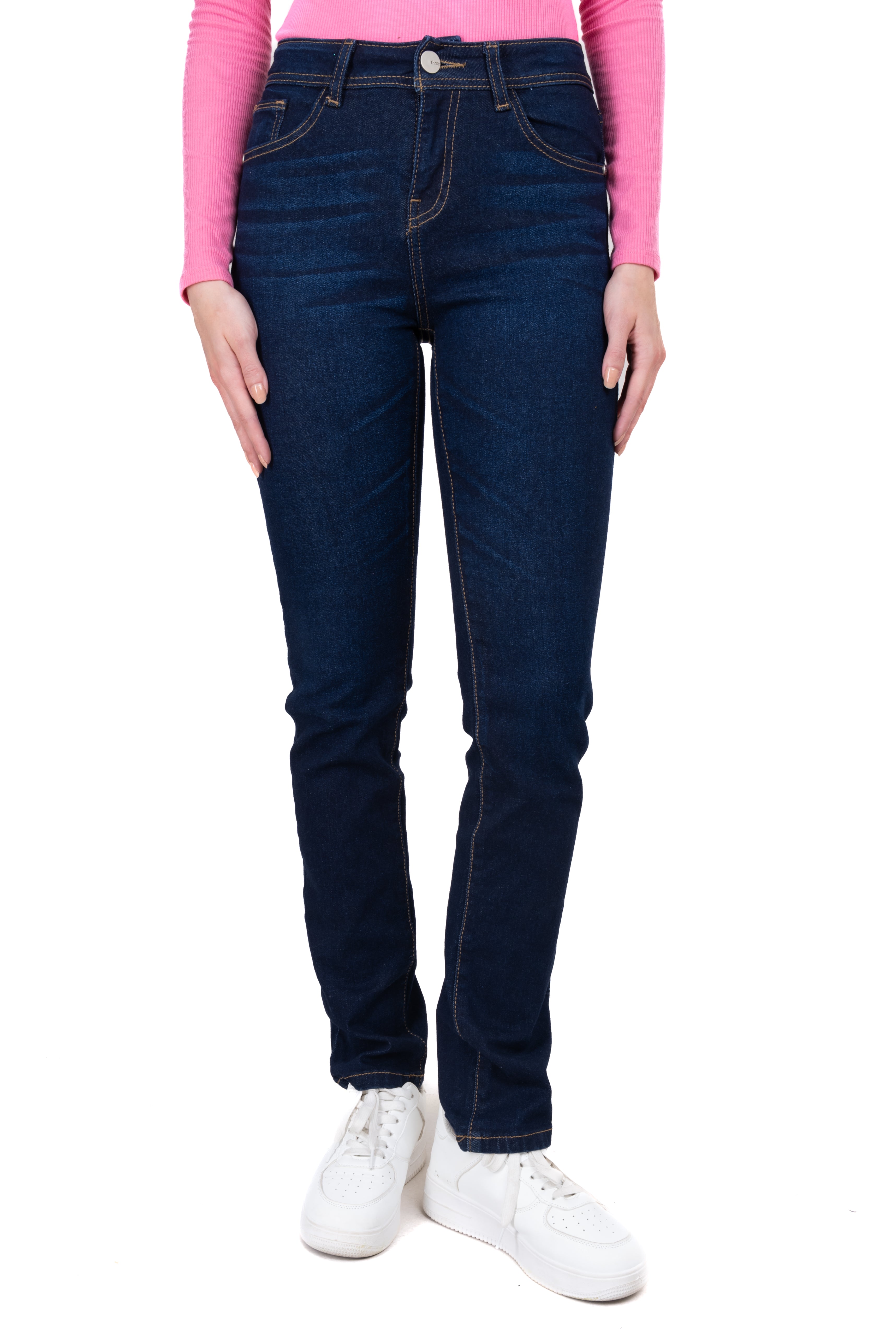 Jeans rectos deslavados DARK WASH