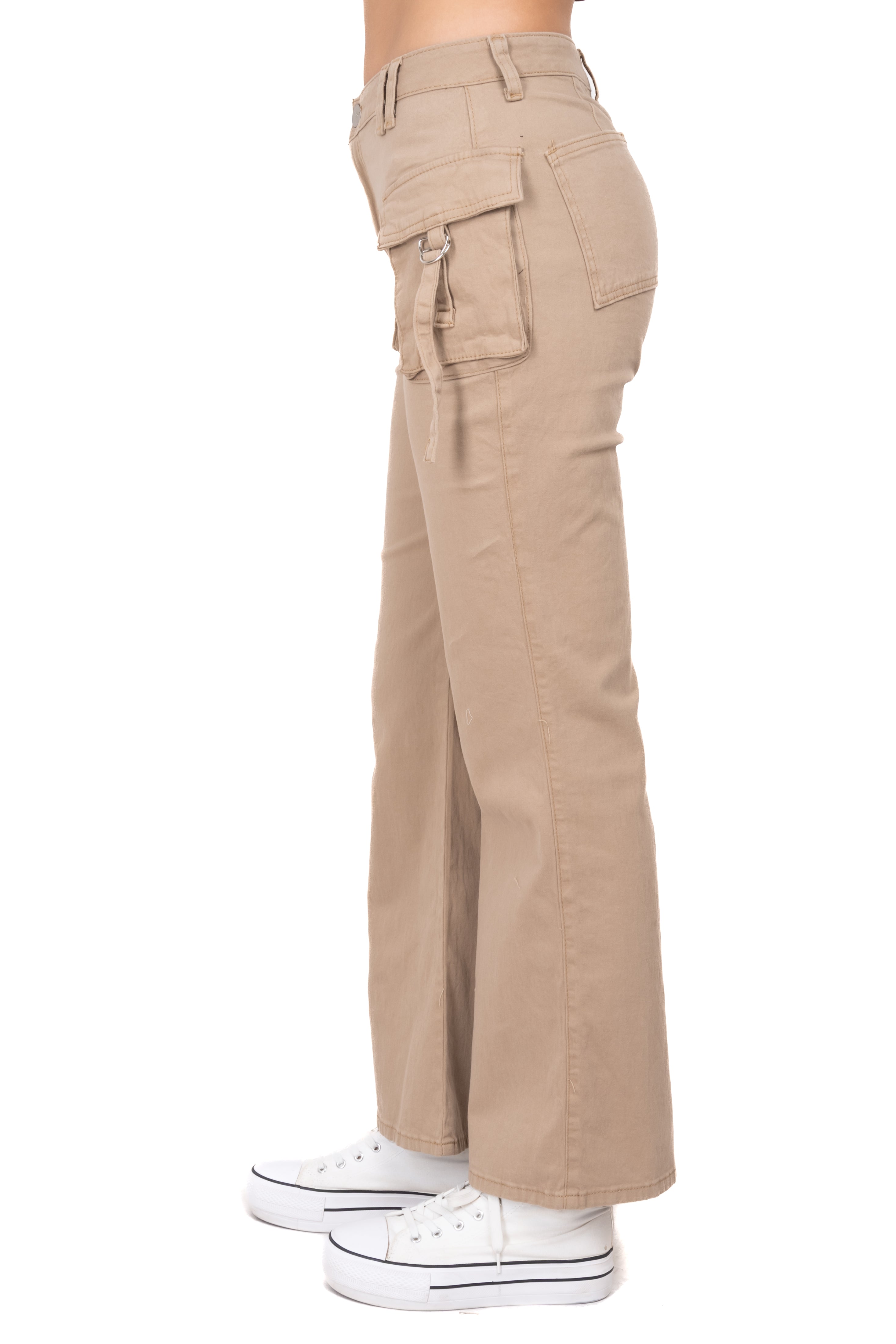 Jeans wide leg bolsillos KHAKI