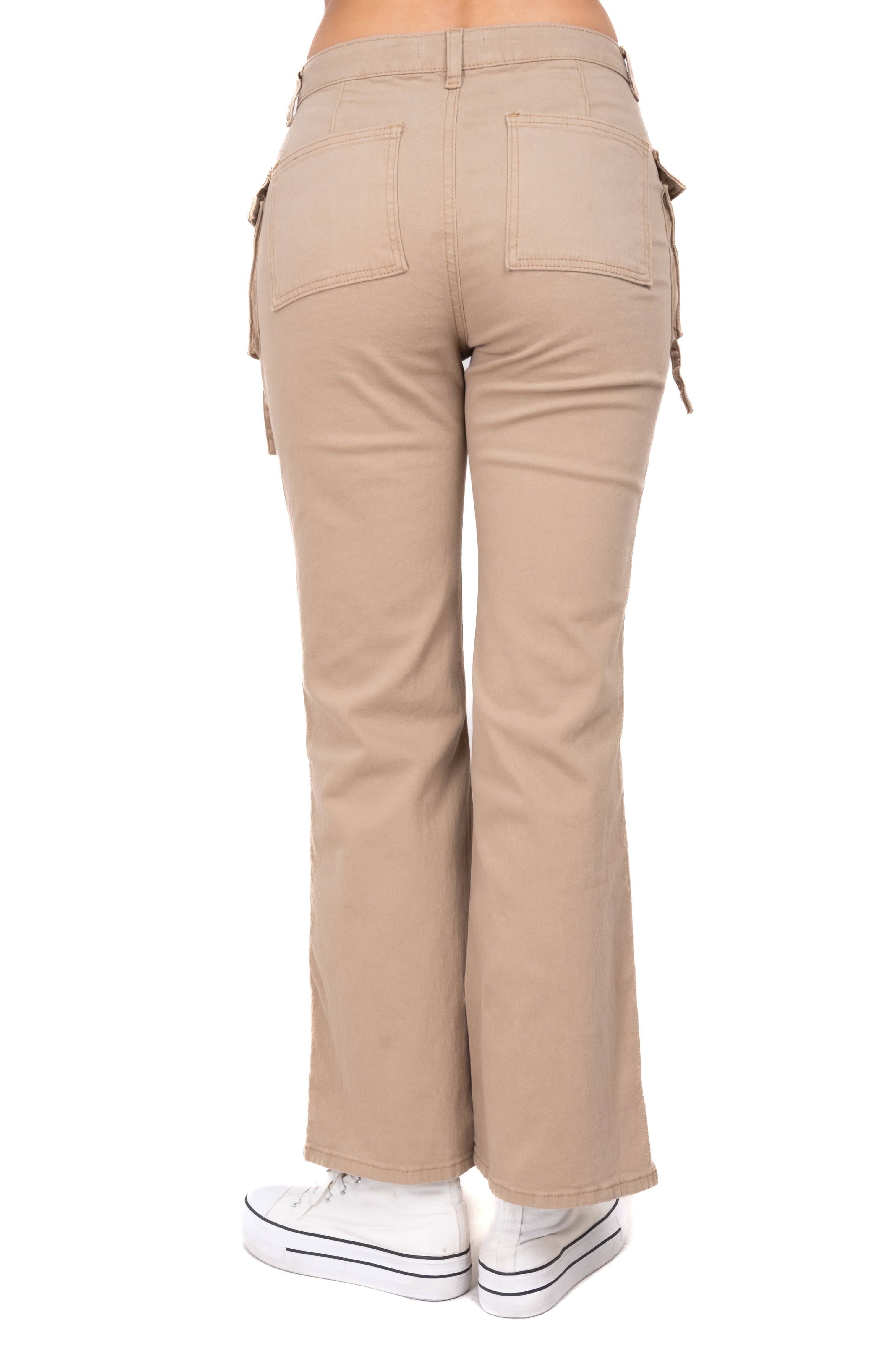 Jeans wide leg bolsillos KHAKI