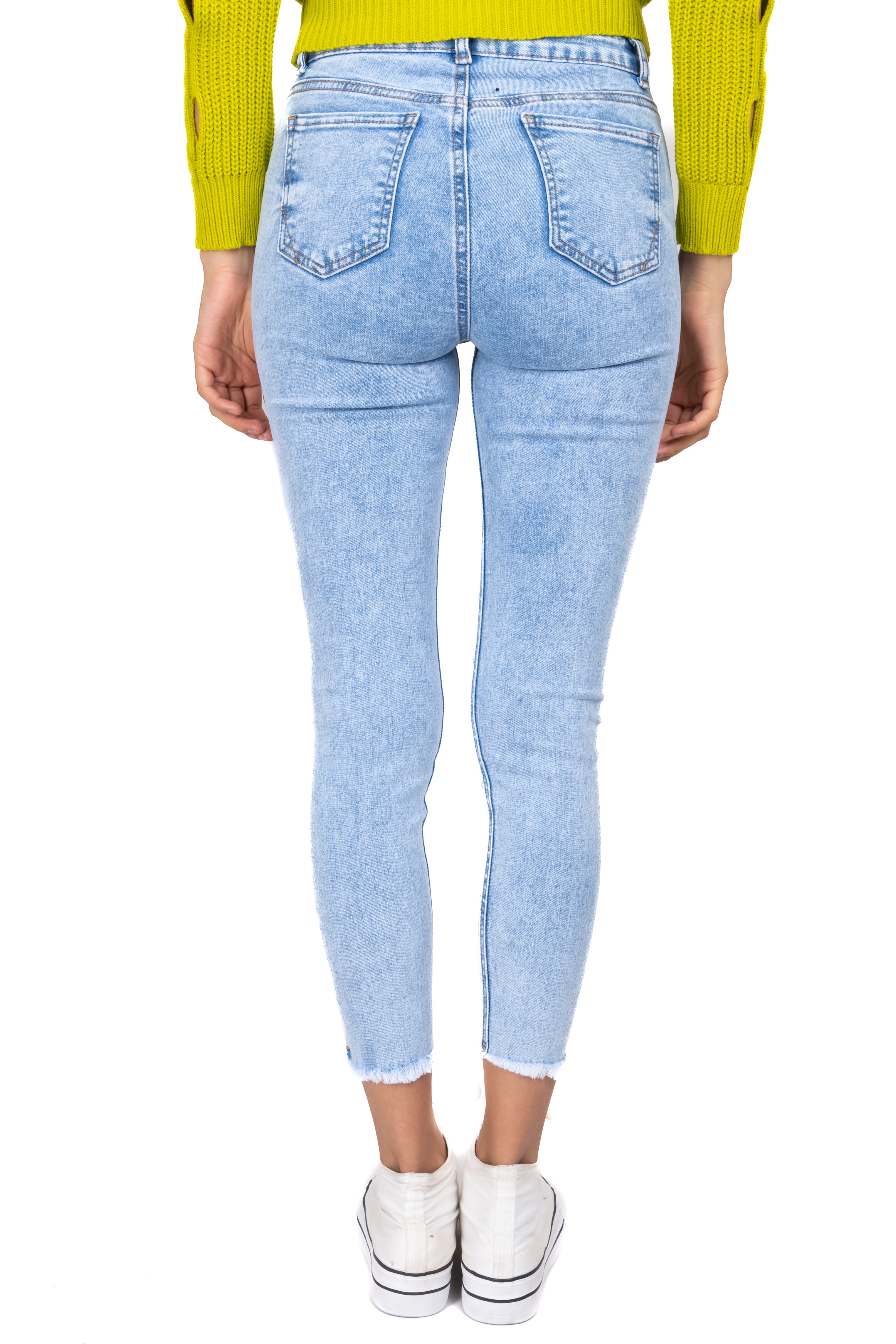 Jeans skinny bordado margaritas ACID LIGHT