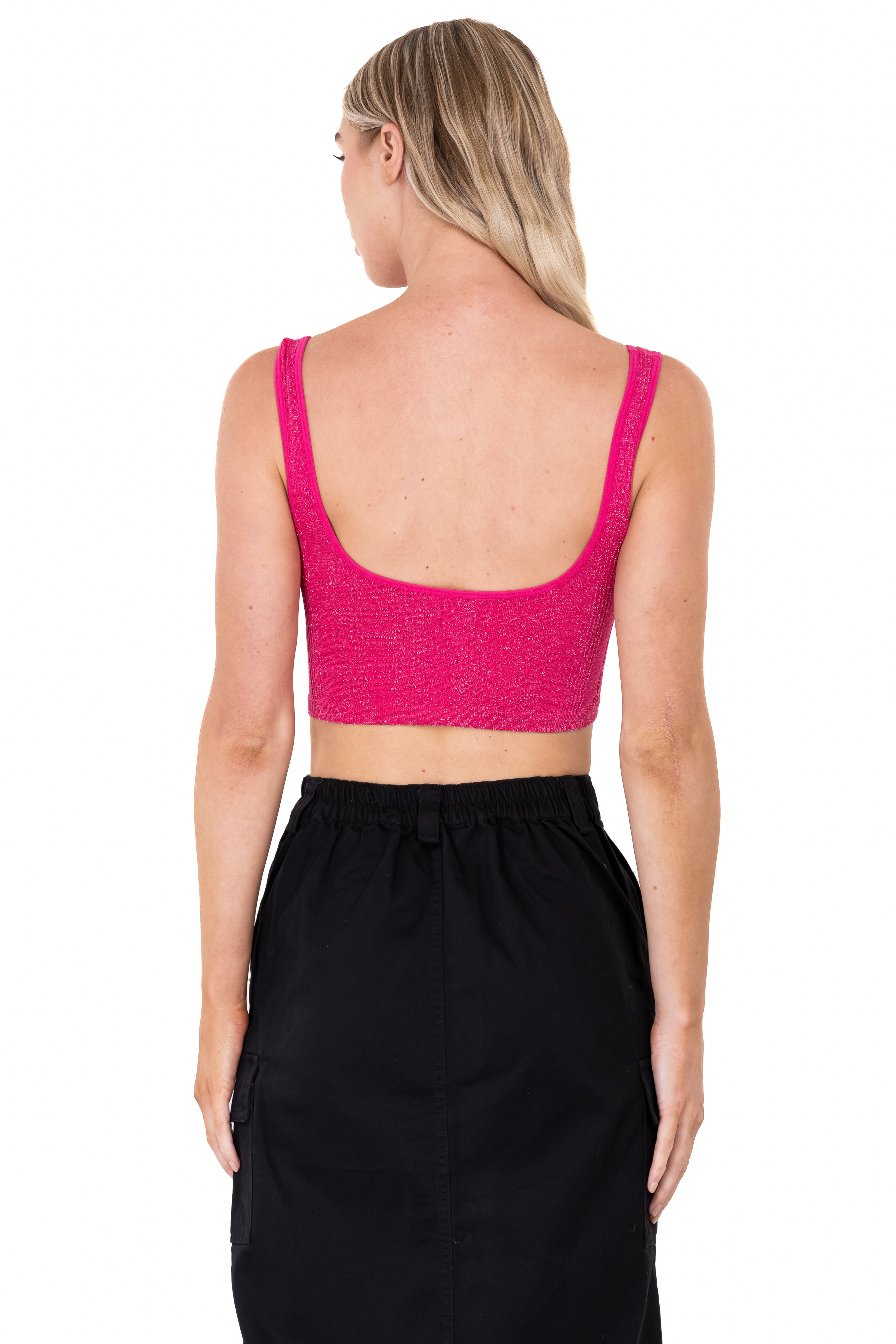 Top with Lurex without seam PINK