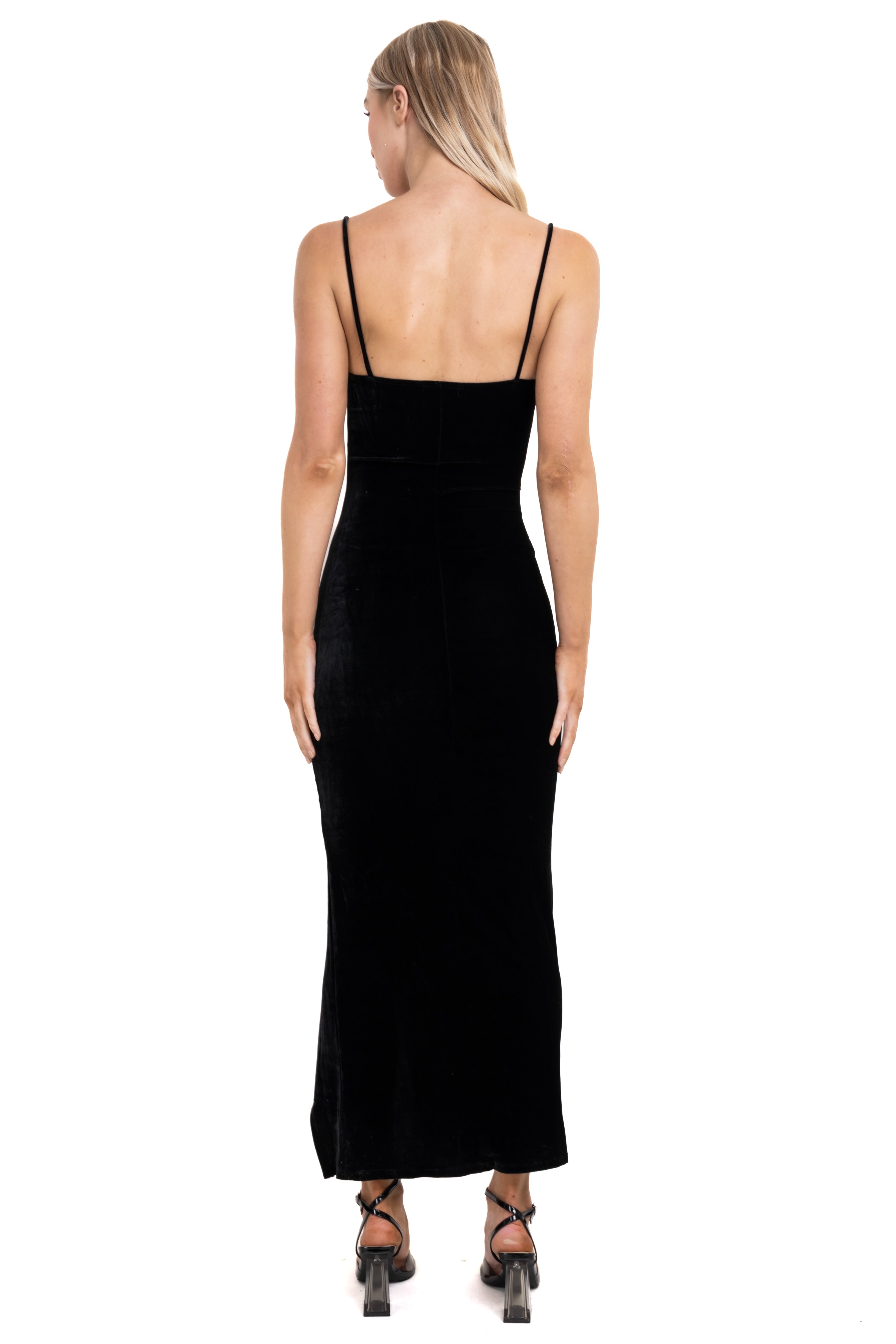 Maxi Dress Opening BLACK