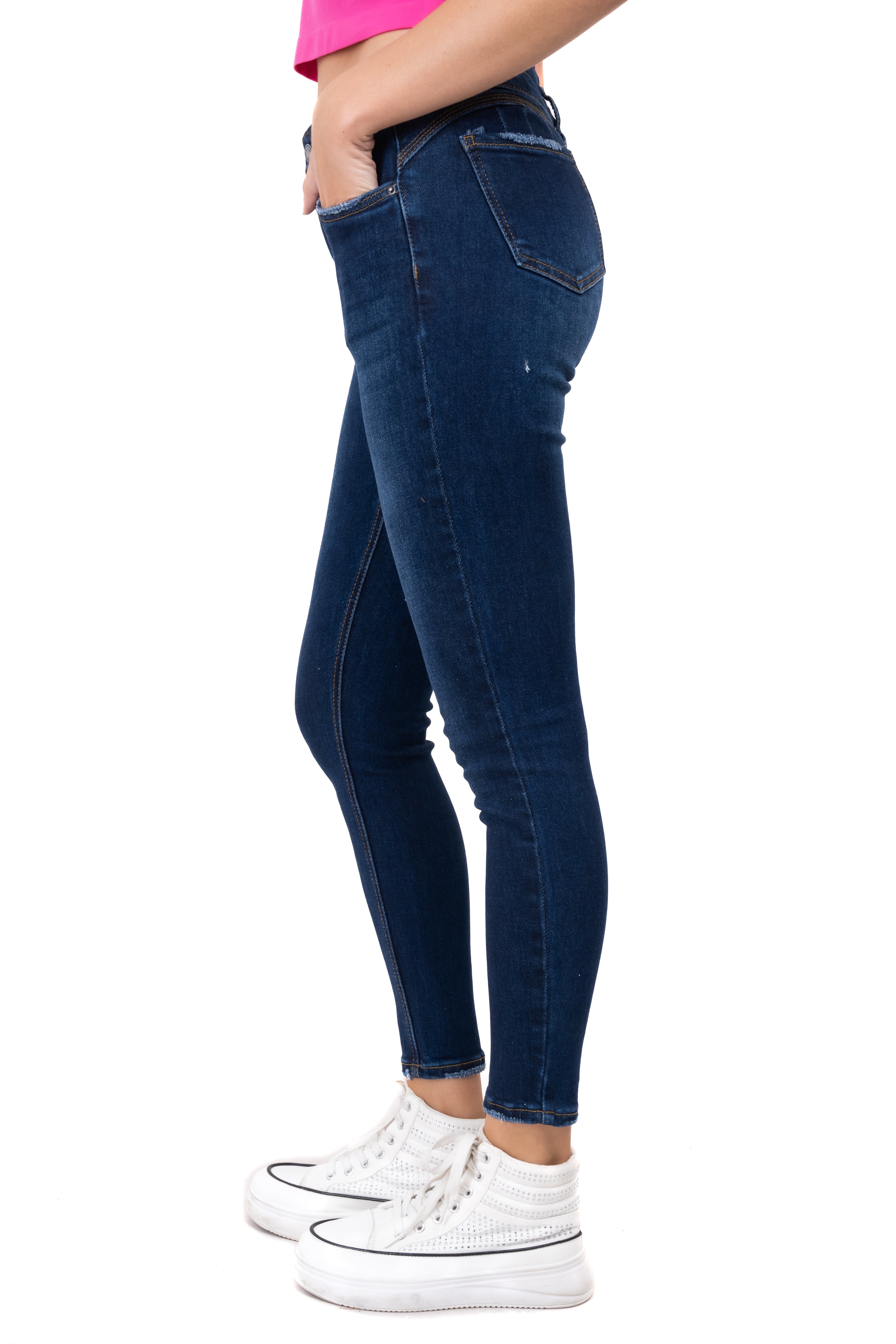 Jeans skinny botones DARK WASH