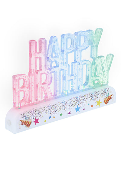 Topper plástico Happy Birthday TRANSPARENTE