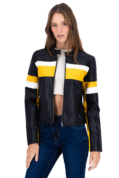 BIKER EFECTO PIEL AMARILLO COMBO