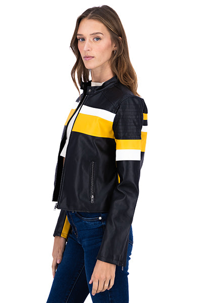 BIKER EFECTO PIEL AMARILLO COMBO