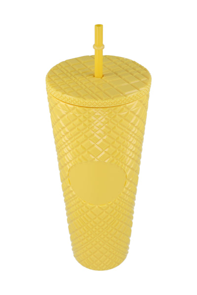 Vaso monocolor textura AMARILLO