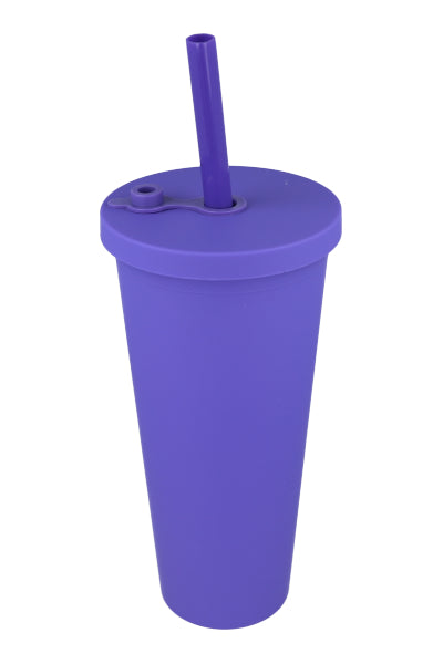 Vaso monocolor popote MORADO