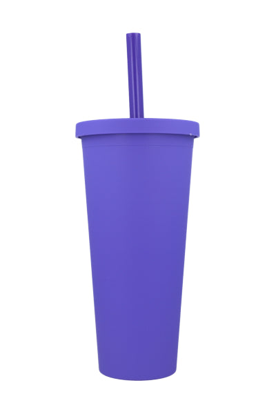 Vaso monocolor popote MORADO