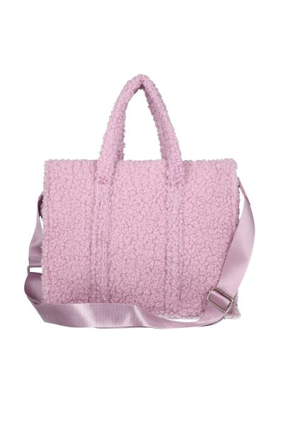 Bolsa tote estructura sherpa MORADO