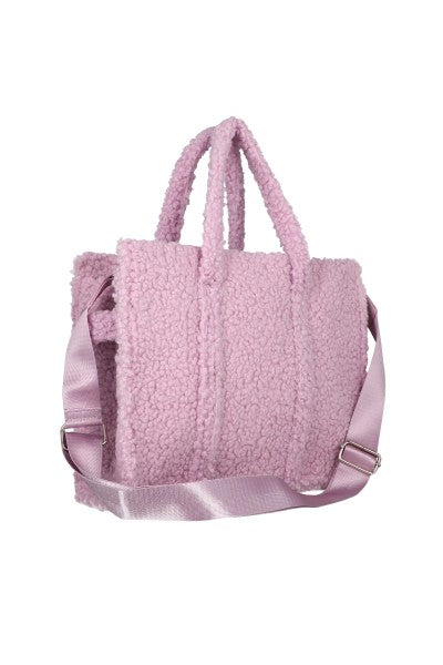 Bolsa tote estructura sherpa MORADO