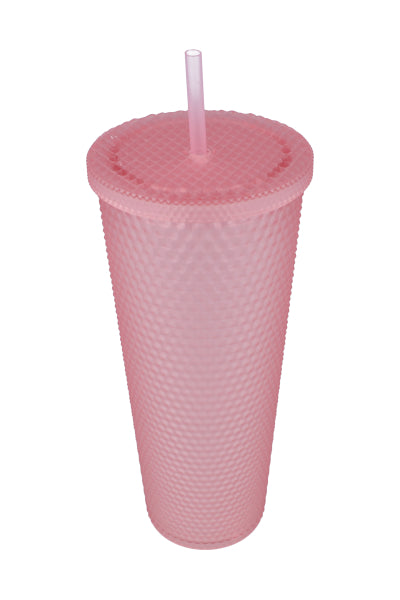 vaso textura diamante mate 720  ml ROSA