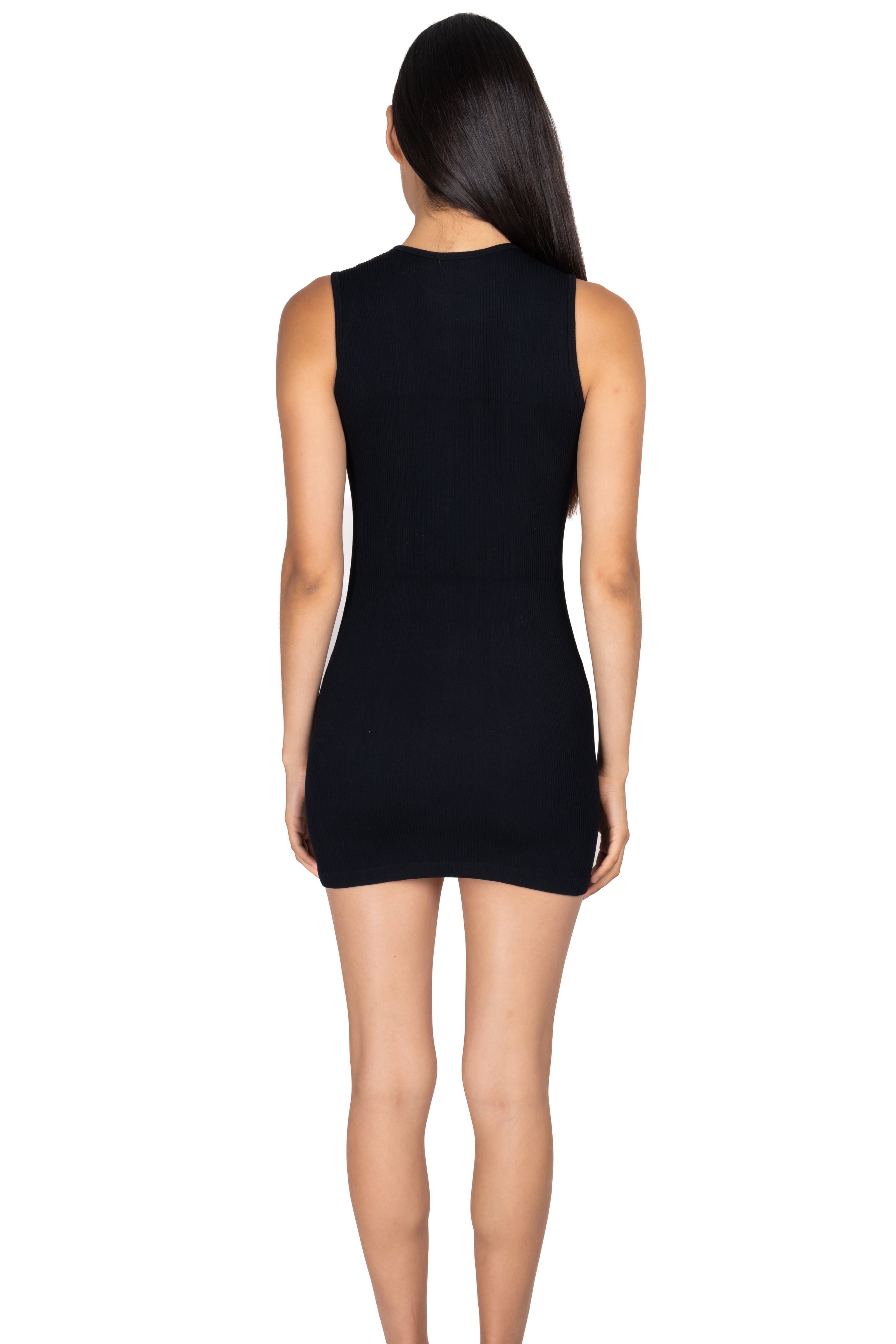 Vestido mini monocolor seamless NEGRO