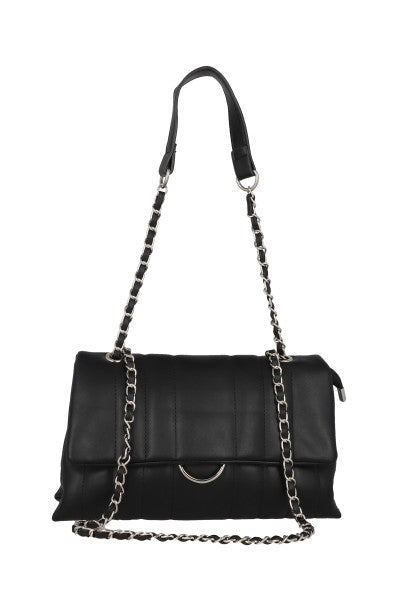 Bolsa midi capitonada cadena NEGRO