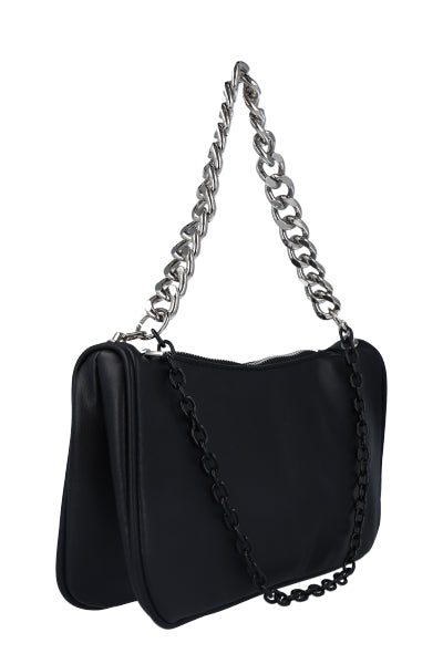 Bolsa midi doble cadena NEGRO