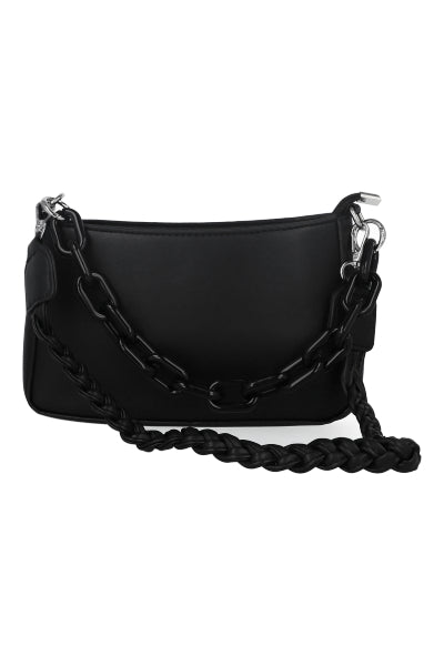 Bolso Monocolor Cadena Trenza NEGRO