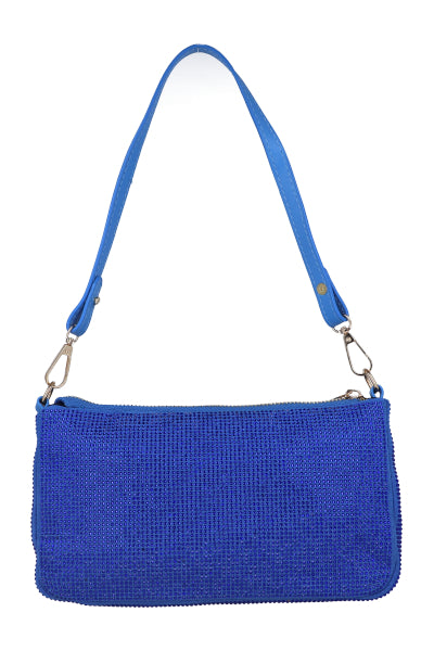 Bolsa baguette full brillos AZUL