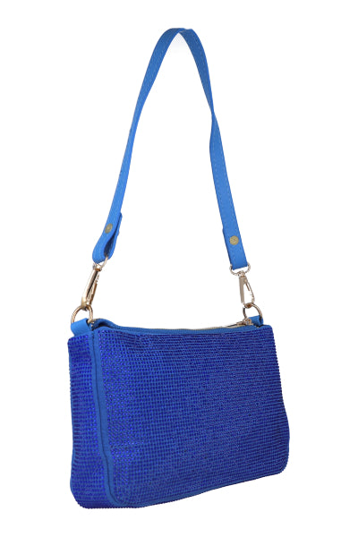 Bolsa baguette full brillos AZUL