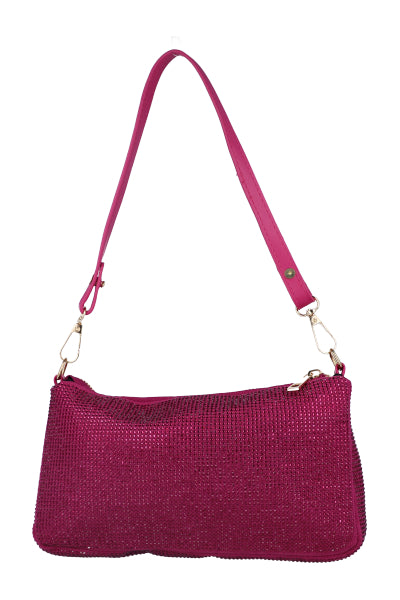 Bolsa baguette full brillos ROSA