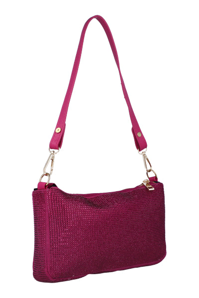 Bolsa baguette full brillos ROSA