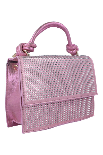 Bolso Estructurado Aplicaciones Brillos ROSA