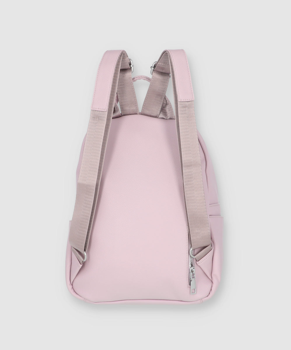 Mochila Efecto Piel Cremalleras PALO DE ROSA