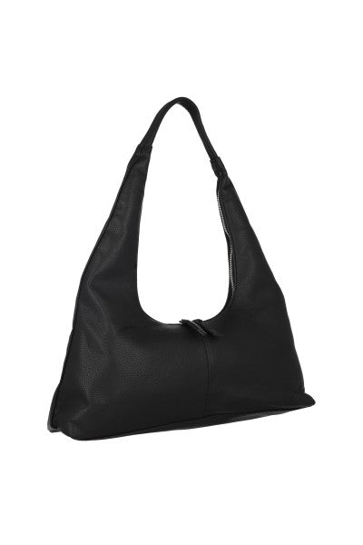 Bolsa hobo alargada efecto piel NEGRO