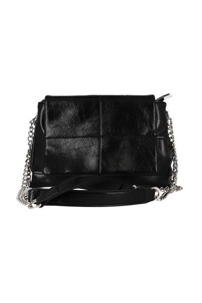 Bolsa midi efecto piel crackeado NEGRO