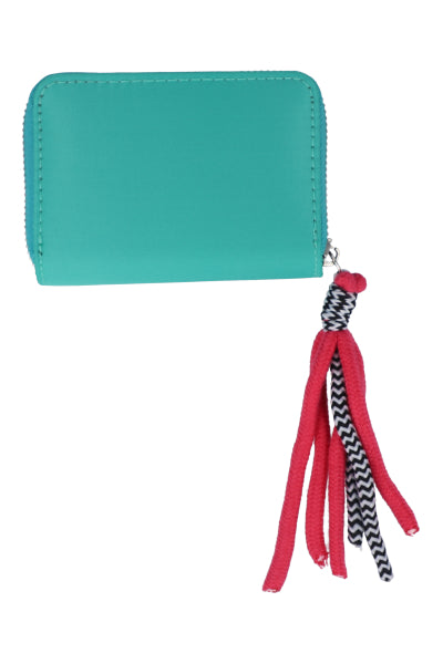 Cartera monocolor tassel cremallera VERDE