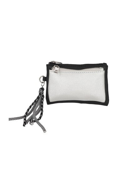 Cartera contraste animal print PLATA