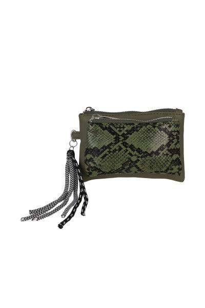 Cartera contraste animal print VERDE