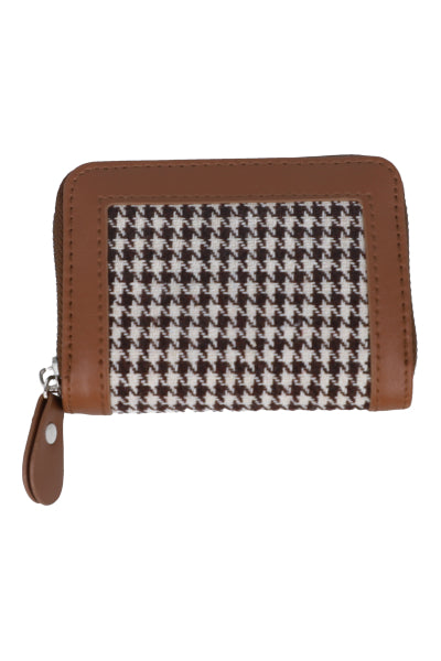 Cartera efecto piel pata gallo CAFE