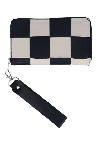 Cartera midi trenzado bicolor NEGRO