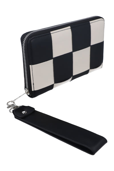 Cartera midi trenzado bicolor NEGRO