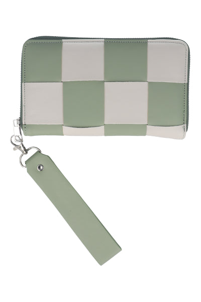 Cartera midi trenzado bicolor VERDE