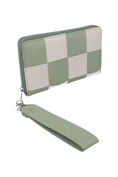 Cartera midi trenzado bicolor VERDE