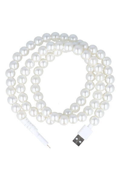 Cable cargador perlas maxi BLANCO