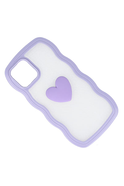 Funda celular i 12 ondas corazón MORADO