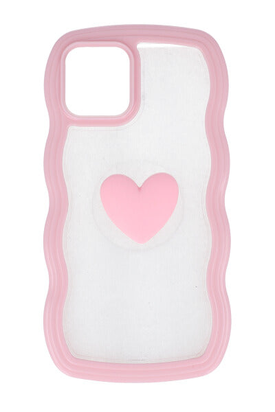 Funda celular i 12 ondas corazón ROSA