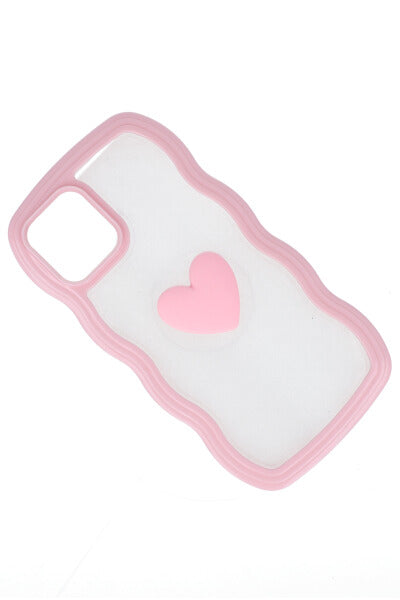 Funda celular i 12 ondas corazón ROSA